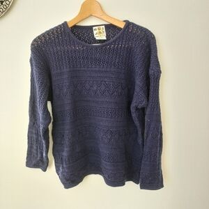 Mac & Jac Women's Navy Blue Knit Sweater Size M US